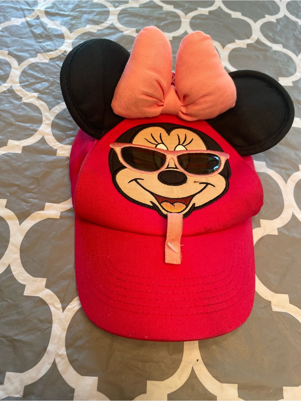 Toddler girls Disney world Minnie Mouse Pink Bow Ear Cap Sunglasses 100% cotton